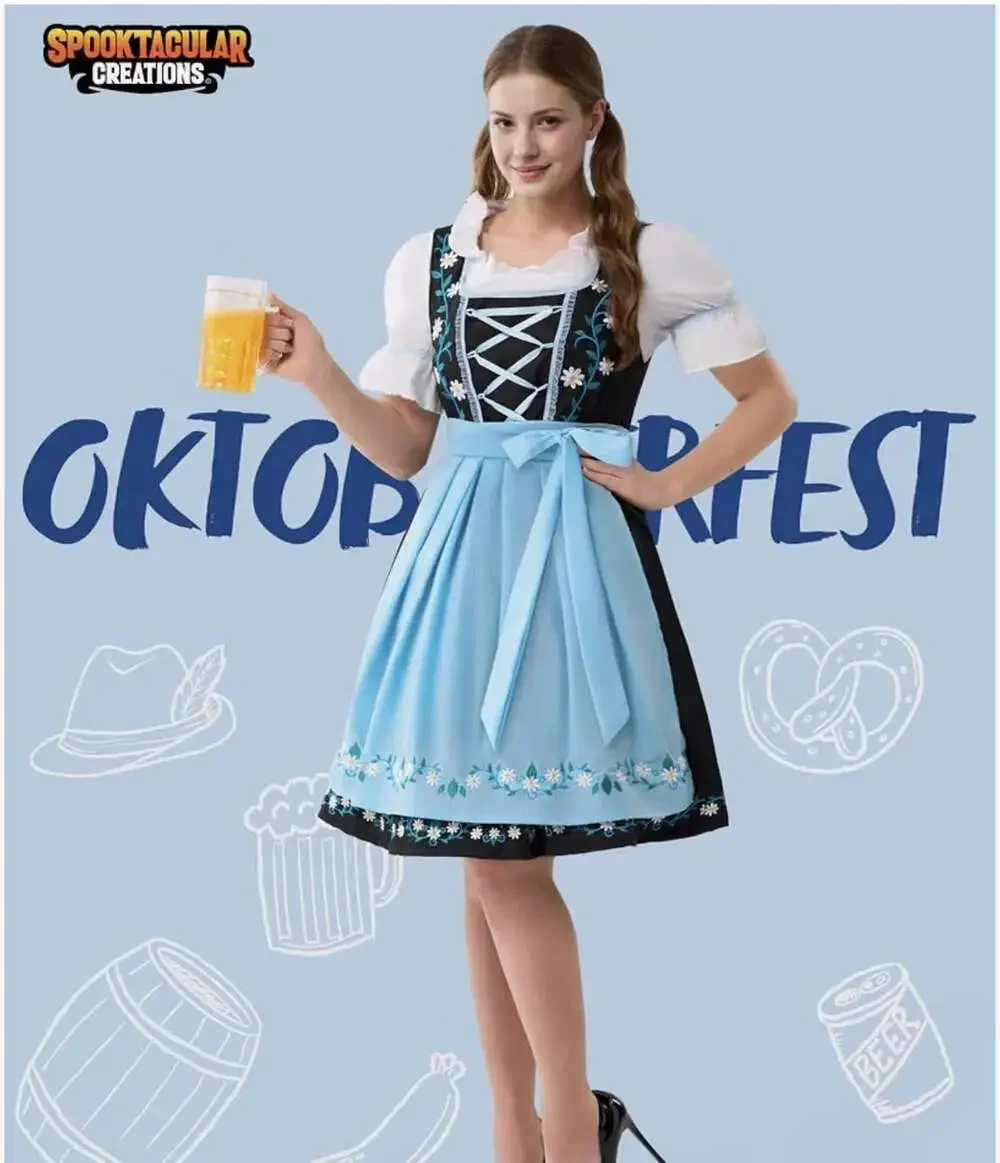 NEW Dirndl Dress Oktoberfest Bavarian Costume German Beer Lady Women's Medium